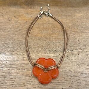Elegant Orange Flower Pendant choker